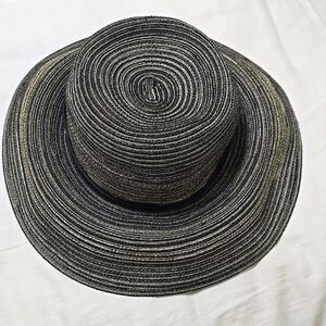 - Peter Grimm Sun Hat Women Floppy Gray/gold Resort Vacation One Size Bead